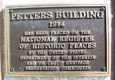 Petters Building NRHP Marker. Click for full size. Petters Building NRHP Marker image. Click for full size.