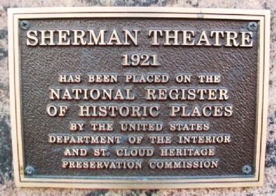 Sherman Theatre NRHP Marker image. Click for full size.