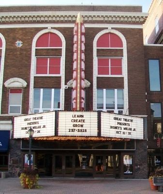 Sherman Theatre Marquee and Marker. Click for full size. Sherman Theatre Marquee and Marker image. Click for full size.