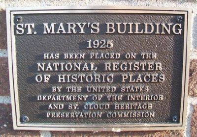 St. Mary's Building NRHP Marker image. Click for full size.