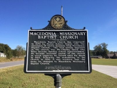 Macedonia Missionary Baptist Marker image. Click for full size.