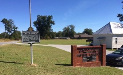 Wide view of marker at church. image. Click for full size.