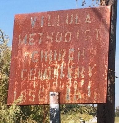 Villula Methodist Church Cemetery sign near US Highway 431. image. Click for full size.