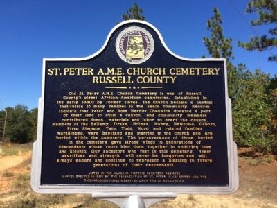 St. Peter A.M.E. Church Cemetery Marker. Click for full size. St. Peter A.M.E. Church Cemetery Marker image. Click for full size.
