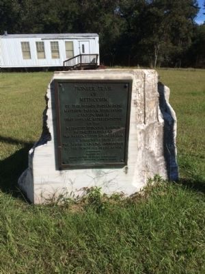 Pioneer Trail of Methodism Marker mounted on marble rock. image. Click for full size.