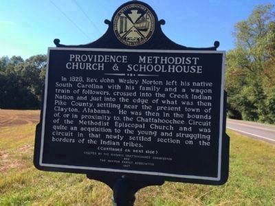 Providence Methodist Church & Schoolhouse Marker (side 1) image. Click for full size.