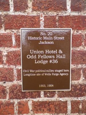 Union Hotel & Odd Fellows Hall Lodge #36 Marker image. Click for full size.