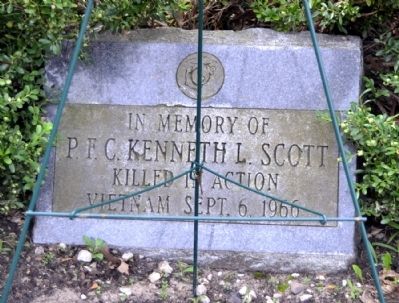 P.F.C. Kenneth L. Scott Memorial Marker. Click for full size. P.F.C. Kenneth L. Scott Memorial Marker image. Click for full size.