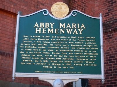 Abby Maria Hemenway Marker. Click for full size. Abby Maria Hemenway Marker image. Click for full size.