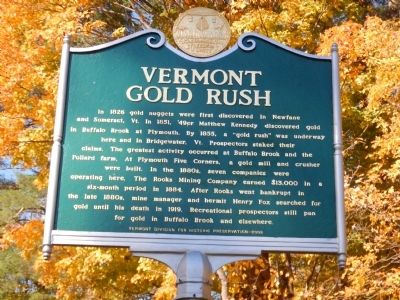 Vermont Gold Rush Marker image. Click for full size.