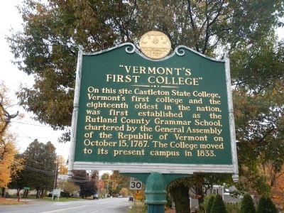 "Vermont's First College" Marker image. Click for full size.