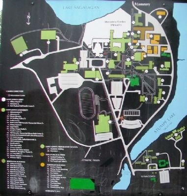 Saint John's Abbey and University Campus Map on Marker image. Click for full size.