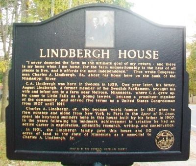Lindbergh House Marker. Click for full size. Lindbergh House Marker image. Click for full size.