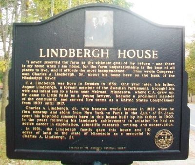Lindbergh House Marker image. Click for full size.