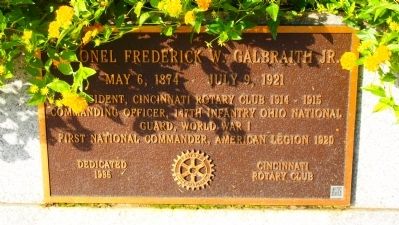 Frederick W. Galbraith Marker. Click for full size. Frederick W. Galbraith Marker image. Click for full size.