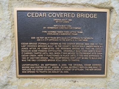 Cedar Covered Bridge Marker image. Click for full size.