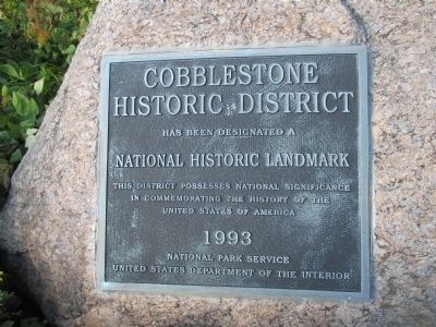 Cobblestone Historic District National Landmark Plaque. Click for full size. Cobblestone Historic District National Landmark Plaque image. Click for full size.