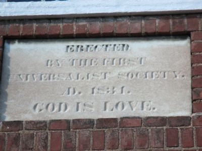 Cobblestone Museum First Universalist Church Inscription image. Click for full size.