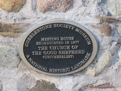 Cobblestone Museum First Universalist Church Plaque. Click for full size. Cobblestone Museum First Universalist Church Plaque image. Click for full size.