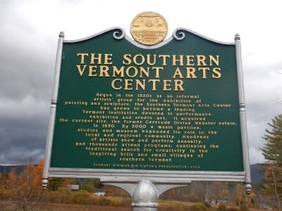 The Southern Vermont Arts Center Marker. Click for full size. The Southern Vermont Arts Center Marker image. Click for full size.