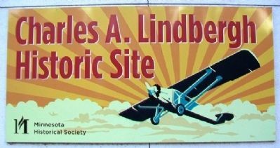 Lindbergh Historic Site Sign on Visitor Center image. Click for full size.