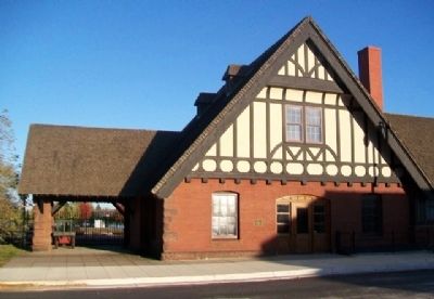 Northern Pacific Railway Depot and Marker. Click for full size. Northern Pacific Railway Depot and Marker image. Click for full size.