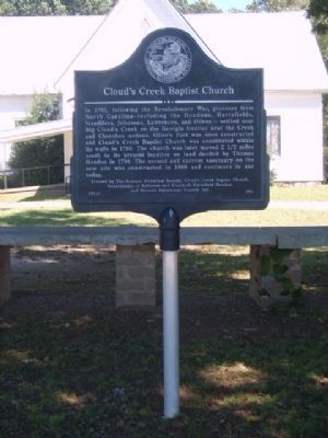Cloud's Creek Baptist Church Marker image. Click for full size.