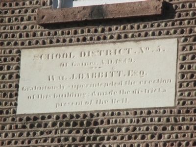 Gaines District No.5 1849 School House Inscription image. Click for full size.