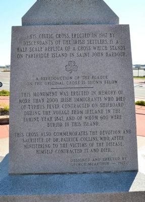Irish Immigrant Memorial image. Click for full size.