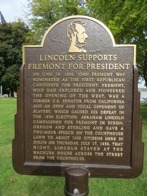 Lincoln Supports Fremont for President Marker image. Click for full size.