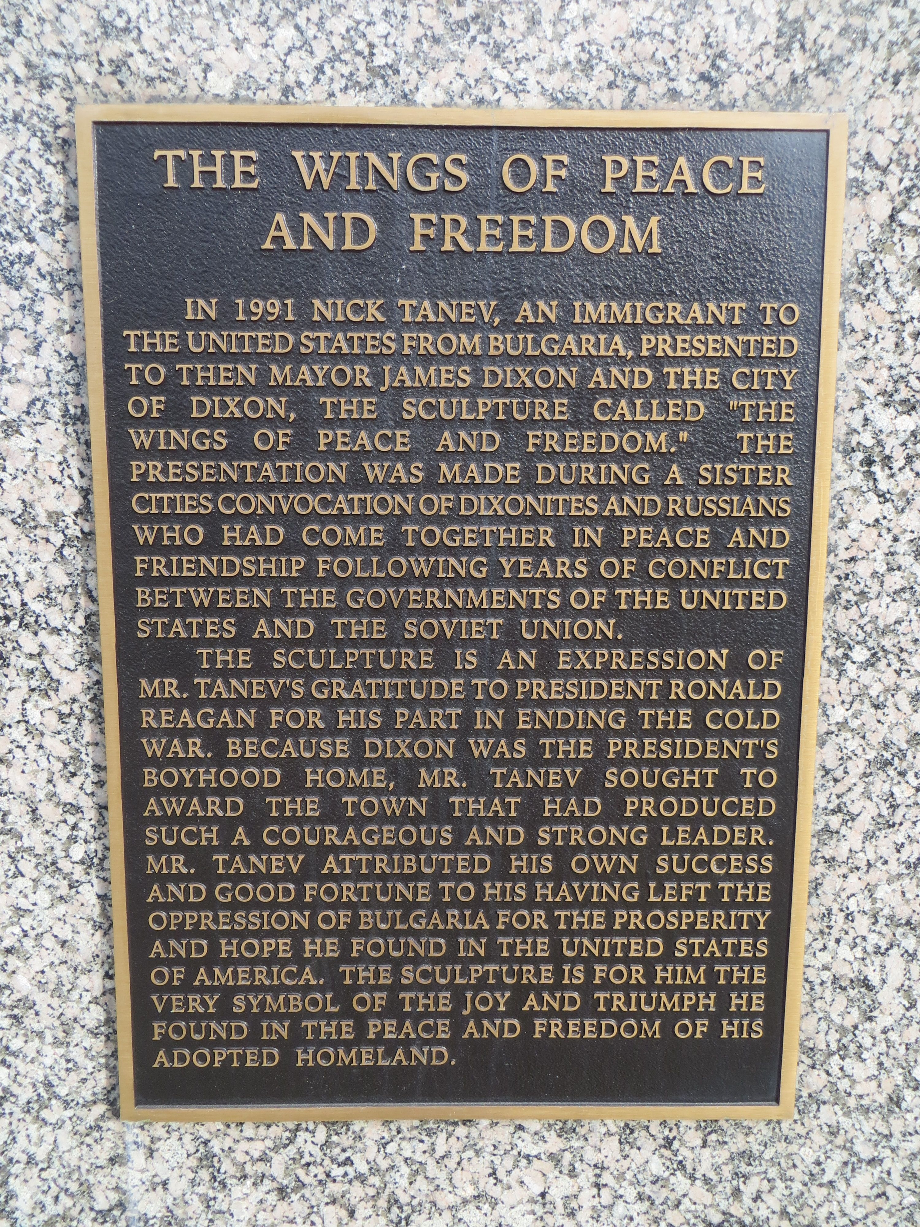 The Wings of Peace and Freedom Marker
