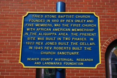Tried Stone Baptist Church Marker image. Click for full size.