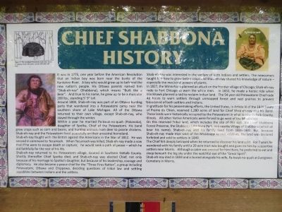 Chief Shabbona Marker. Click for full size. Chief Shabbona Marker image. Click for full size.