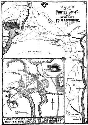 March of The British Army<br>from Benedict to Bladensburg image. Click for full size.