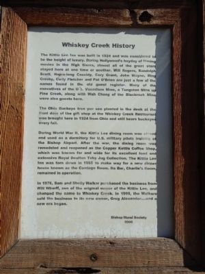 Whiskey Creek History Marker image. Click for full size.