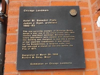 Hotel St. Benedict Flats Marker. Click for full size. Hotel St. Benedict Flats Marker image. Click for full size.