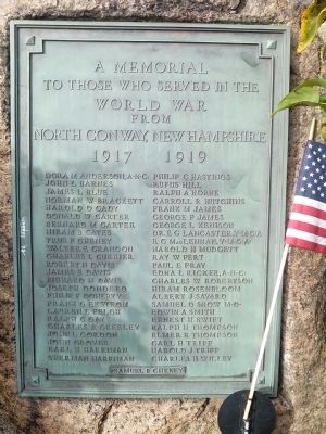 North Conway World War I Memorial. Click for full size. North Conway World War I Memorial image. Click for full size.