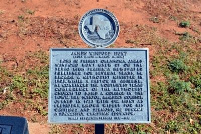 James Winford Hunt Marker. Click for full size. James Winford Hunt Marker image. Click for full size.
