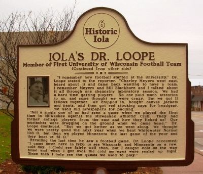 Iola’s Dr. Loope Marker. Click for full size. Iola’s Dr. Loope Marker image. Click for full size.