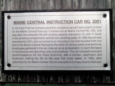 Maine Central Instruction Car No. 2001 Marker image. Click for full size.