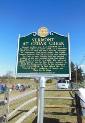 Vermont at Cedar Creek Marker. Click for full size. Vermont at Cedar Creek Marker image. Click for full size.
