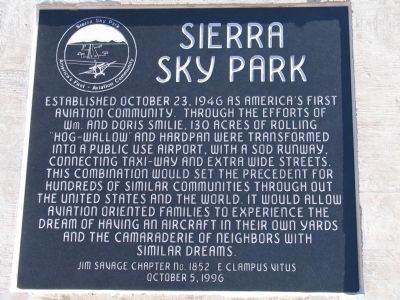 Sierra Sky Park Marker. Click for full size. Sierra Sky Park Marker image. Click for full size.