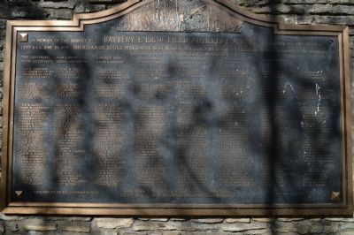 Battery F, 136th Field Artillery, A.E.F. Marker. Click for full size. Battery F, 136th Field Artillery, A.E.F. Marker image. Click for full size.