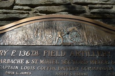 Battery F, 136th Field Artillery, A.E.F. Marker. Click for full size. Battery F, 136th Field Artillery, A.E.F. Marker image. Click for full size.
