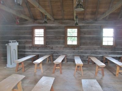 Old Log Church Interior image. Click for full size.