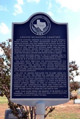 Abilene Municipal Cemetery Marker image. Click for full size.