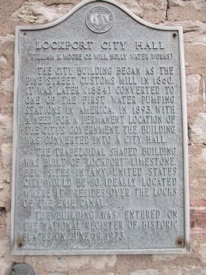 Lockport City Hall Marker (older marker) image. Click for full size.