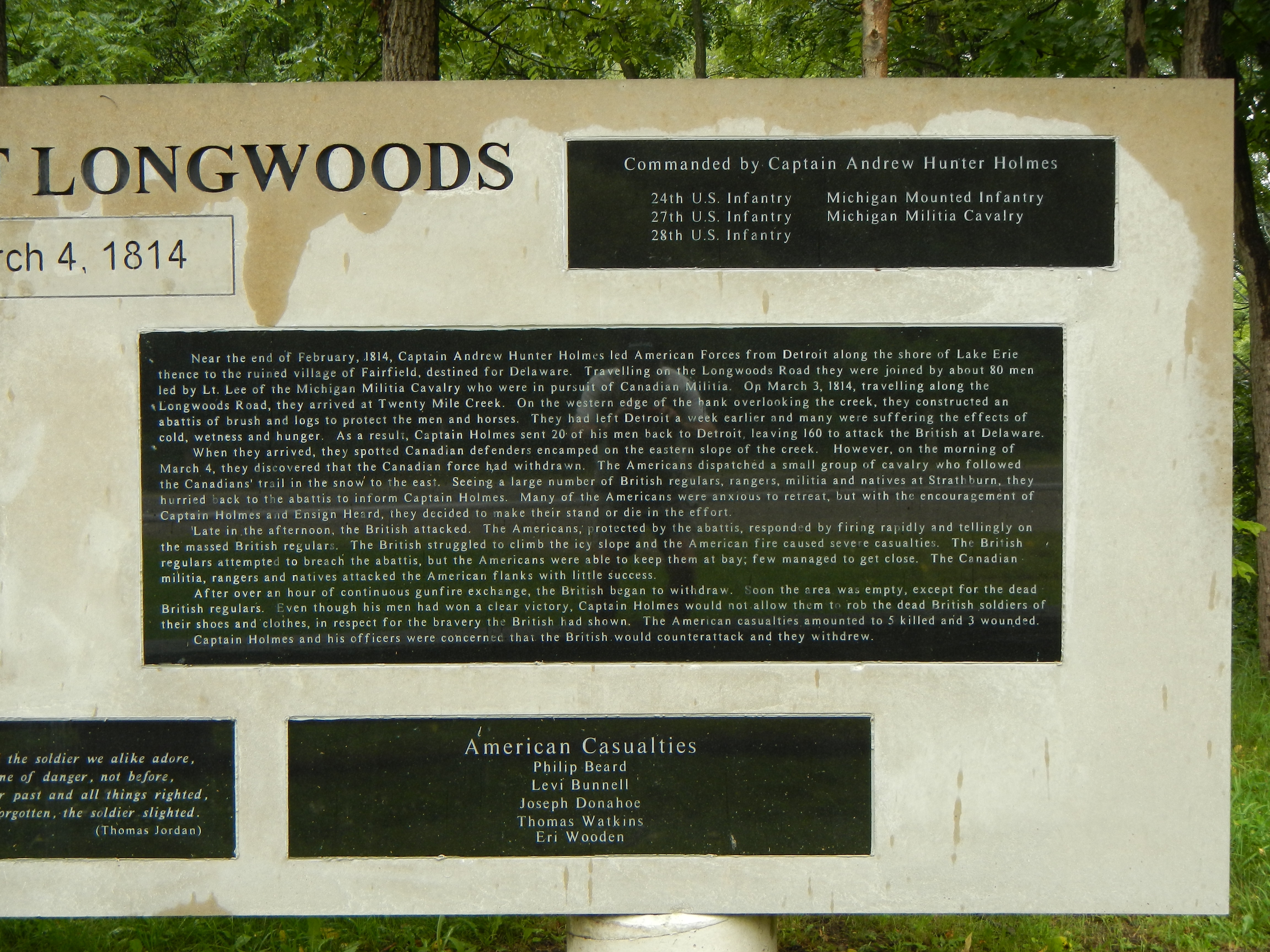 Battle of Longwoods Marker (right side)