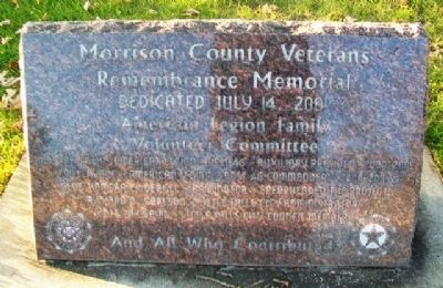 Morrison County Veterans Memorial Sponsors image. Click for full size.