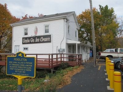 Pendleton Marker - Westward image. Click for full size.